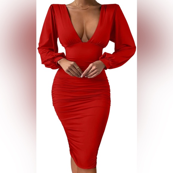 Passion Elegant Cocktail Bodycon Ruffle Sleeveless Formal Mini Pencil Sexy Dress - Picture 2 of 7